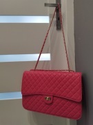 Chanellka wzór klasyczny duża maxi kolor amarant fuksja eko skóra premium