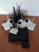 3 kamery GISE GS-IP2S z nagrywarką monitoringu i routerem na karte SIM