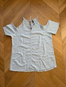 Jasnoniebieska bluzka w paski / Light blue striped blouse / Moodo / M