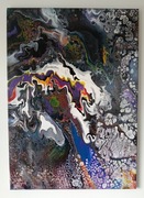 Abstrakcyjny obraz ręcznie malowany.