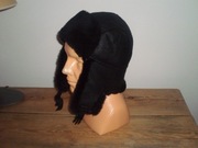 Skorzana Czapka Uszatka Rozmiar L/58 cm.