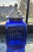 Duzy Wazon szklo Kobaltowe z deklem 35cm ARTLAND