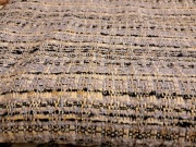 Luksusowy tweed wrzosowo-złoty | Bouclé na żakiet, marynarkę, Chanel style