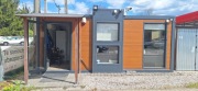 Kontener Pawilon Biurowo-Handlowy 6m x 3m z klimatyzacją i zadaszonym wejśc