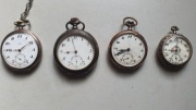 zegarki - kieszonkowe - srebro 4 szt