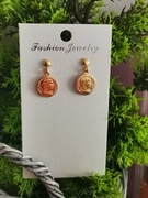 Kolczyki srebro pozłacane wkręty 925 monety sztyft