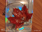 Biżuteria.Rekodzielo. Wisior Czerwony liść.