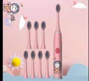 Nowa szczoteczka elektryczna dziecięca królik kosmos 8 końcówek różowa 