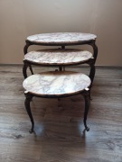 Stoliki mosiężno-marmurowe