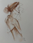 Akwarelowy portret kobiety "Melancholijna".