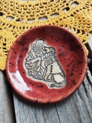 Ceramiczna podstawka pies, rękodzieło 