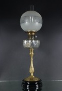 Angielska lampa naftowa kolumnowa/ szlif Baccarat kon.XIX