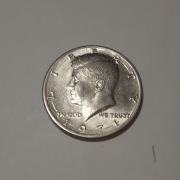 Half dollar 1/2 dolara Kennedy P 1971 (1) destrukt błąd menniczy 