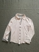 Koszula z lamówką w pasy guziki kołnierz Roco