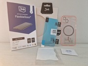 Glitter Magsafe Case do Iphone 15 różowy clear + Folia hybrydowa 3mk 