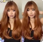 Peruka Syntetyczna Włosy Sztuczne jak naturalne RUDE długie wlosy