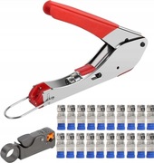 ZACISKARKA WCISKACZ ZESTAW SZCZYPIEC KOMPRESYJNYCH + 20SZT WTYCZKA F RG59/6