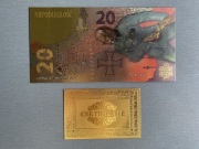 Bitwa Warszawska 1920 Złoty BanknotKolekcjonerski 24K Skarbnica Polska