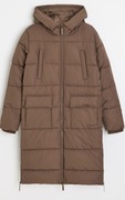 kurtka zimowa DIVERSE Morlena płaszcz XL długa brąz kaptur ocieplana zamek