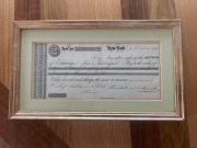 8 - Weksel oprawiony w ramce - New York 1856