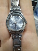 Zegarek swatch irony lady stal srebrny błękitny cyrkonie
