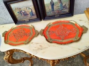 Tacki włoskie tace 2 sztuki Florencja Italy 896703