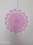 ozdoba na ścianę/ okno - serwetka w obręczy