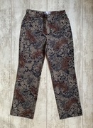 Spodnie Bawełniane Wzorzyste Gina Laura Damskie r.42 Proste Vintage Idealne