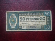 BANKNOT NIEMCY -  NOTGELD - 50 Fenigów 1918 r.