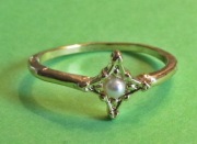 585 Złoty Pierścień Z Perłą 585