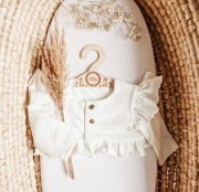 Bolerko dresowe z falbankami 68 ecru