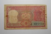Stary banknot 2 rupees Indie