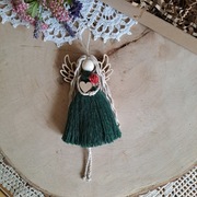 Aniołek Anioł stróż mini makrama zawieszka 