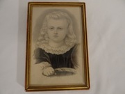 Obraz portret ,, Dziewczynka '' stary sztych