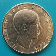 50 dinarów 1938 Jugosławia Piotr II Srebro 0,750 waga 15 g