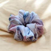 Scrunchies pastelowe fioletowe MIDI 