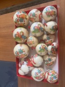 Vintage bombki choinkowe z papier-mâché (papier mâché) – ręczne wykonanie