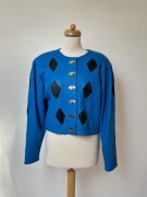 skóra naturalna unikat arlekin circus core kobalt niebieska vintage