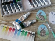 Akwarele Crelando w tubkach 12 kolorów x12ml, używane