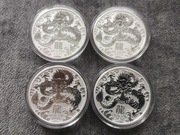 Srebrna moneta 1 oz lunar III rok smoka