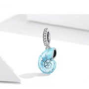 Pandora charm Moments bransoletka zawieszka muszla amonit niebieska