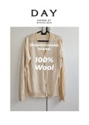 Day Birger et Mikkelsen sweter damski rozpinany kardigan wełna beżowy L