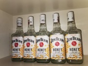 Zestaw 5 pustych butelek Jim Beam Honey 700 ml