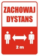 Naklejka Zachowaj Dystans 2m.