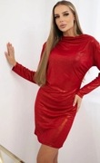 Sukienka błyszcząca damska kolor czerwony