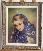 Portret dziewczyny w chuście – Eugénie LOUTCHINSKY (1878-1974)