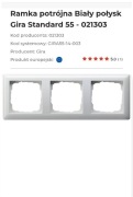 Ramka potrójna Biały połysk Gira Standard 55