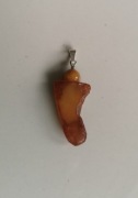 Zawieszka artystyczna bursztyn surowy srebro 