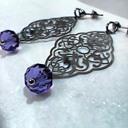 Kolczyki ażurowe | Kryształki Swarovskiego | Lekkie jak piórko