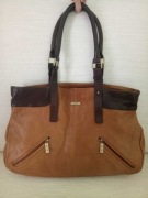 Skórzana torebka Ochnik brązowa duża na jesień